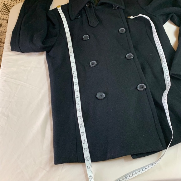 J Crew Black Women's Pea Coat Size Medium - 100% Wool - Picture 9 of 10